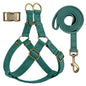 Free Personalized Dog Harness Leash Set PU Leather Dogs Harness Engraved ID Buckle Necklace for Small Medium Large Dogs Pitbull