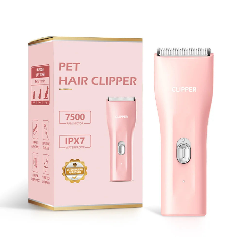 Small Dog Hair Clipper Electric Grooming Trimmer for Pets USB Rechargeable Cat Shaver Animals Haircut Machine waterproof - Bdba PK
