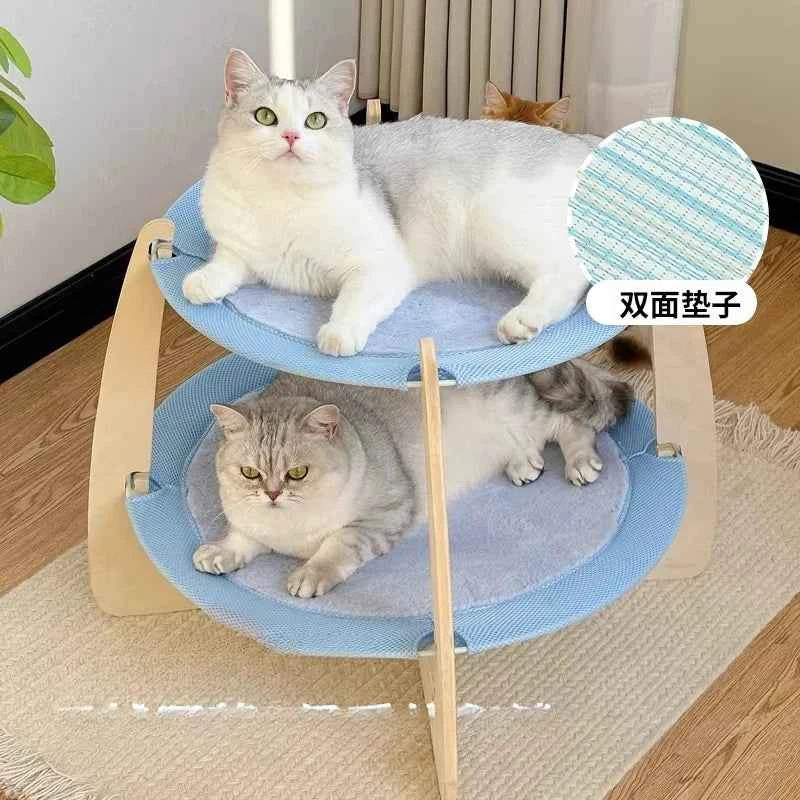 Double-layer Bed Cat Hammock Beautiful Exquisite Bunk Camp Cat Hammock Grabbing Board Pet Products Hamaca Para Gatos XY40MDC