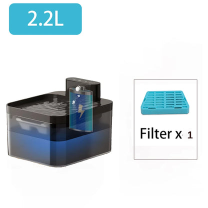 2.2L Wireless Charging Automatic Water Fountain  Intelligent Pet Water Dispenser With Filter Drinking Fountain For Cats Dogs
