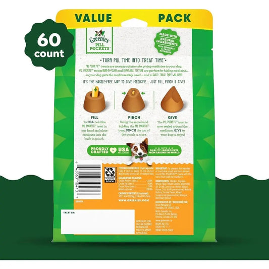 Pill Pockets Dog Treats – Chicken Flavour Capsule Pouches for Medication (3-Pack) - Bdba PK
