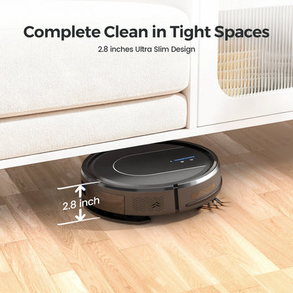 E2 Robot Vacuum Cleaner 3-in-1 Vacuum Floor Mop Cleaner with Auto-Charging 5000Pa Strong Suction Alexa/WiFi/App for Home Carpet Pet Hair Cleaning