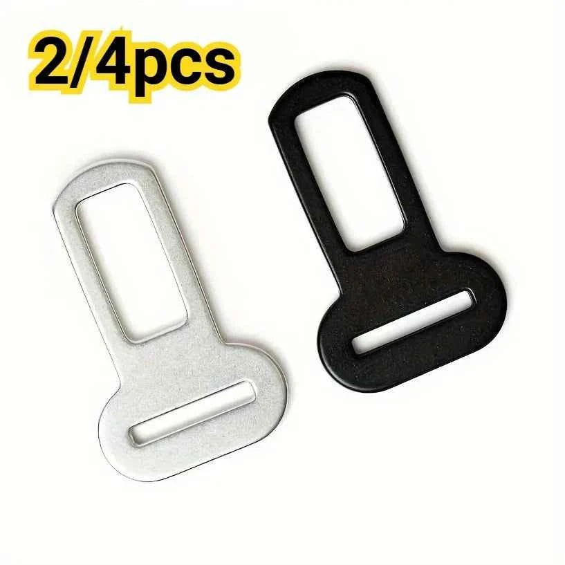 2/4Pcs Metal Pet Seat Belt Adapter Clips, Universal Car Truck Connector for Dog Leash Travel Safety Accessory