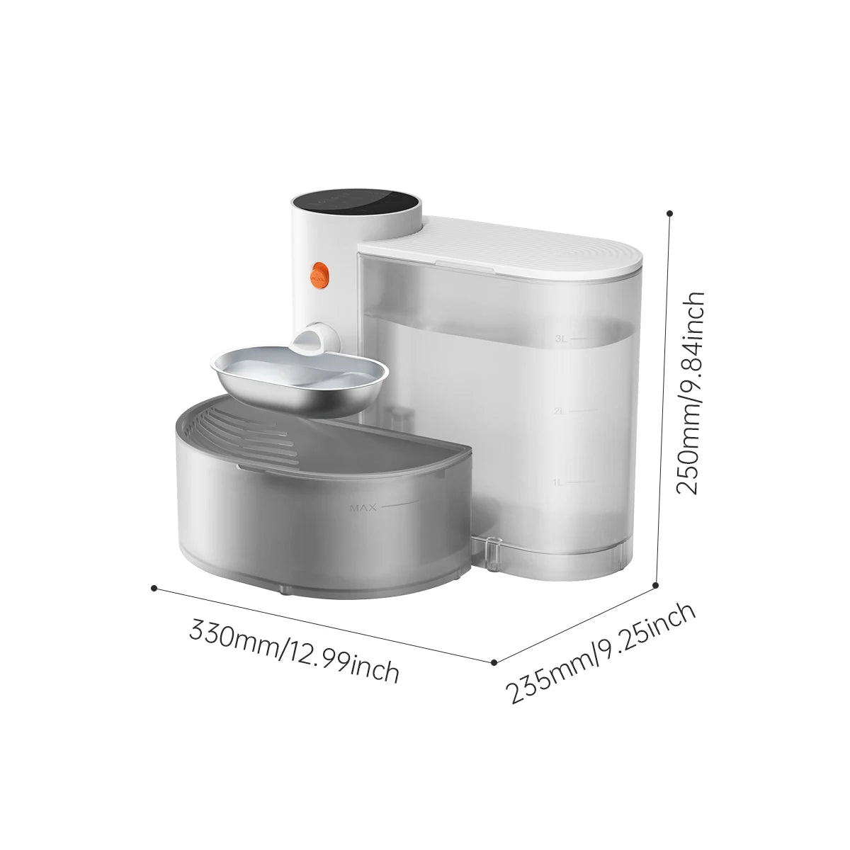 Stainless Steel Smart Pet Water Fountain – Wireless Purifying Drinking Bowl for Cats & Dogs (3L) - Bdba PK