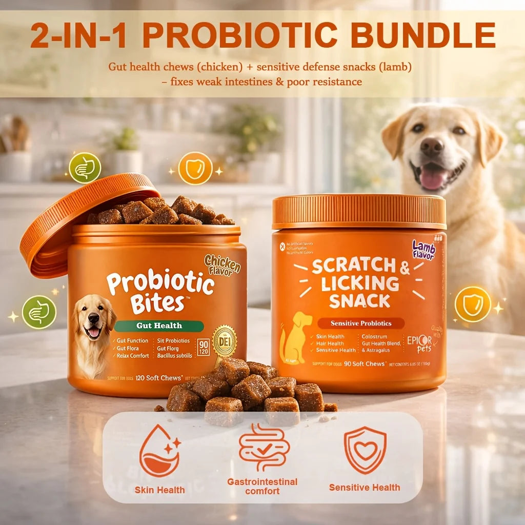 240 Capsules of Dog Probiotics And Anti-Sensitivity Combination, Sufficient to Last for 200 Days, Specially Designed for The Overall Health of Dogs, Rich in Probiotics, Promoting Skin And Hair Health, Intestinal Health, Suita