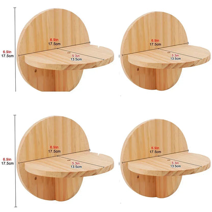 Wall-Mounted Cat Hammock Cat Climbing Stairs Solid Wood Cat Tree Tower Scratcher Rope Ladder Kitten House Indoor Cat Playground