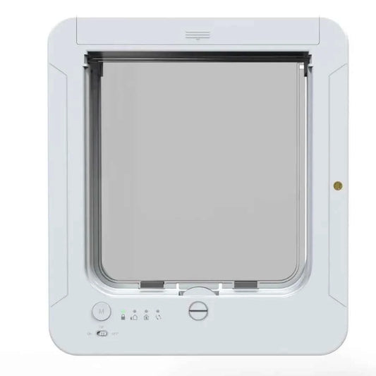 Smart Silent Electric Pet Door for Cats and Dogs Free Passage with Chip Recognition Suitable for Glass, Iron, and Wooden Doors