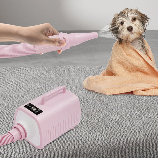 Dog Hair Dryer 120000RPM Dog Grooming Blow Dryer 2100W Pet Grooming Dryer 9 Speed Setting Level for use in Private Homes/Pet Stores/Pet Hospitals
