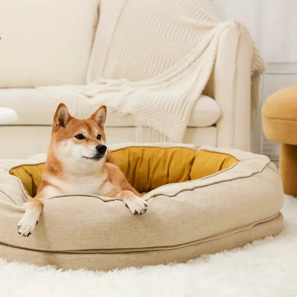 Non-Slip Breathable Dog Bed – Soft Linen Pet Bed for Small, Medium & Large Dogs - Bdba PK