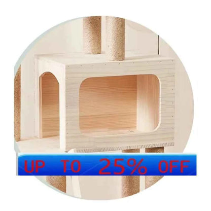 LMM solid wood cat climbing frame integrated luxury large climbing frame cat climbing frame