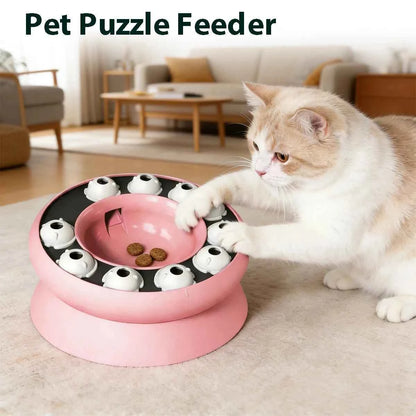 Cat Puzzle Feeder Slow Feeder Cat Bowl Interactive Indoor Pet Toy for Aid Pets Digestion Mental Stimulation