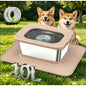 2.64gal Stainless Steel Dog Water Bowl, No Spill Anti-Splash Dog Bowls with XXL Mat, Spill-Proof Slow Feeder for Messy Drinkers, Heavy Duty Pet Bowls for Indoor/Outdoor Use, Black