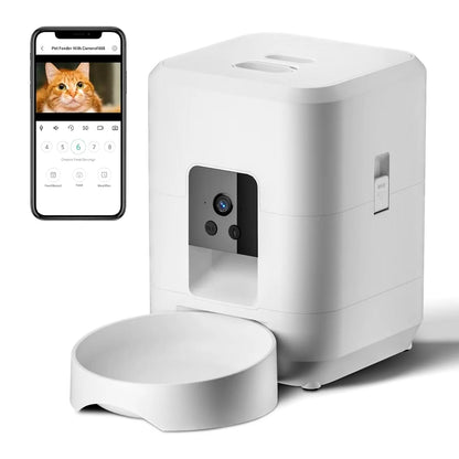 2L Push Button WiFi Camera USB Automatic Pet Feeder Smart Cat Feeder Slow Dog Feeder with Timer Video Pet Feeder Food Bowl
