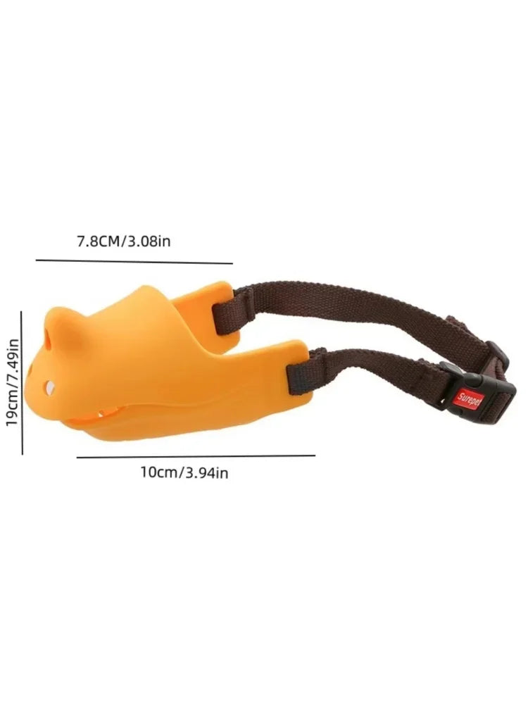 Pet Dog Pure Silicone Muzzle Anti-barking and Anti-bite Rhino-shaped Muzzle Medium and Small Sized Dogs Mouth Blocking Tool