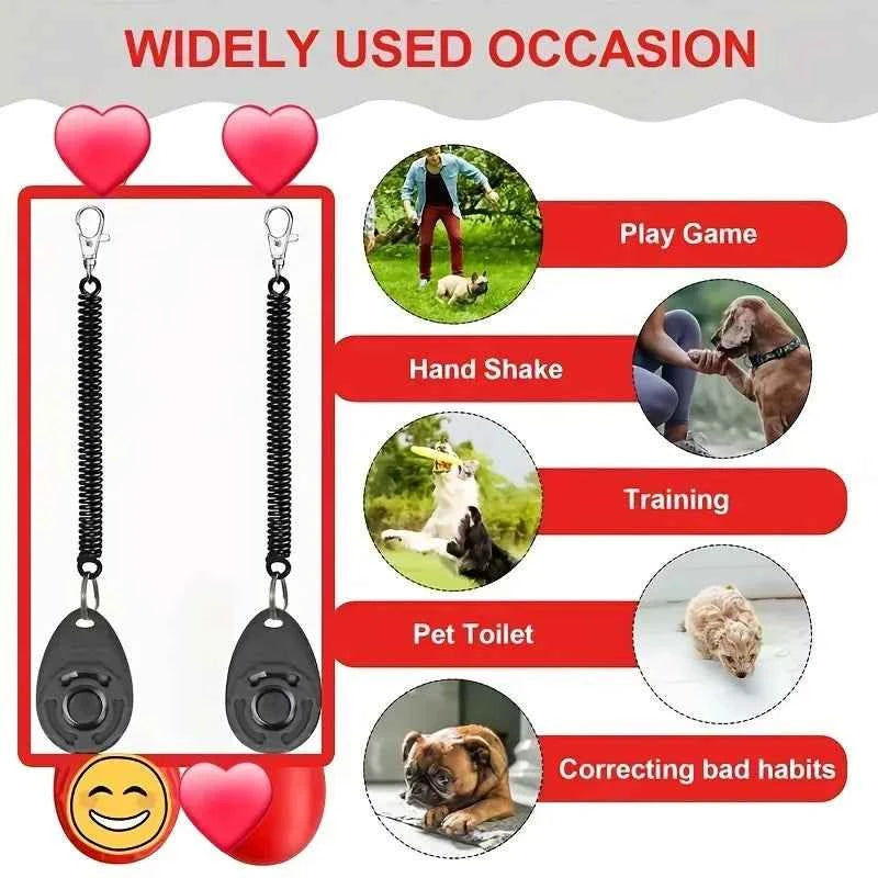 [2pcs Professional Dog Training Clicker] Effective Pet Communication Device and Comprehensive Training Supplies Kit for Owners