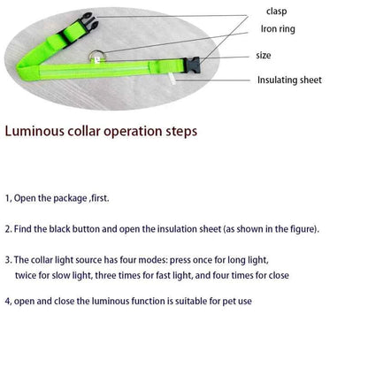 Nylon LED Luminous Dog Collar Leash Set Night Safety Flashing Glow In The Dark Fluorescent Pet Dog Walking Lead Anti-lost Night