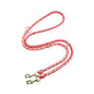 Hand-Knitted Leather Pet Collar Leash Set Multi-Colored Stripe Dog Collar Soft Adjustable Braided Dog Collar with Metal Buckle