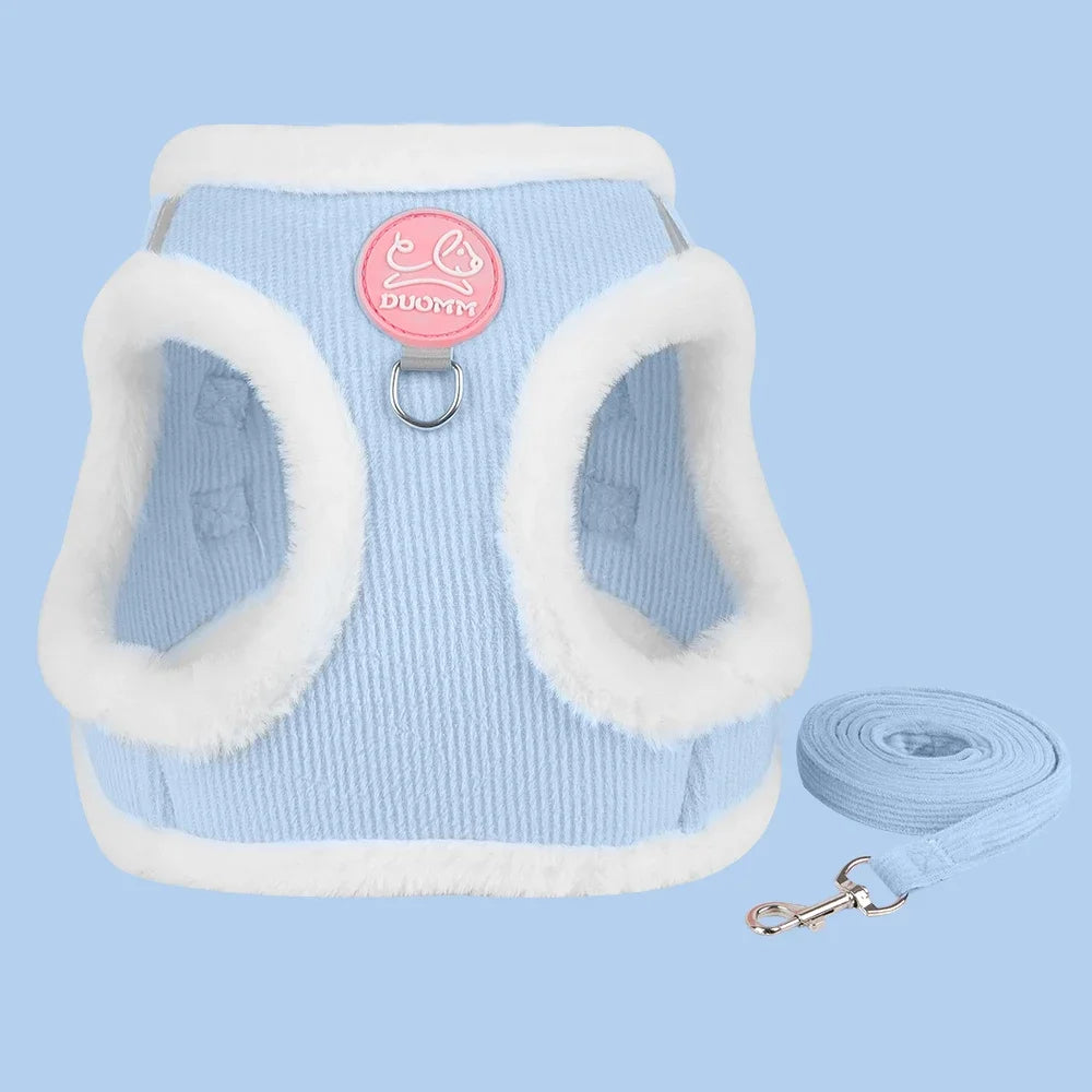 Cute Cat Dog Harness and Leash Set Winter Pet Outdoor Walking Supplies Reflective Adjustable Kitten Puppy Gatos Harnesses