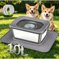 2.64gal Stainless Steel Dog Water Bowl, No Spill Anti-Splash Dog Bowls with XXL Mat, Spill-Proof Slow Feeder for Messy Drinkers, Heavy Duty Pet Bowls for Indoor/Outdoor Use, Black