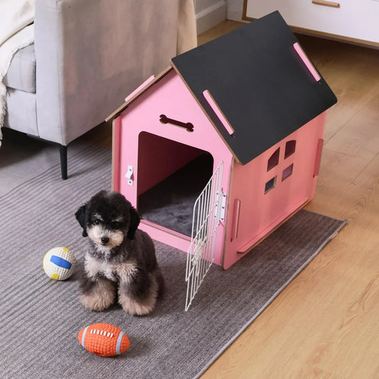 Cosy Wooden Indoor Dog House – Exclusive Condo Bed for Small Dogs, Cats & Small Animals - Bdba PK