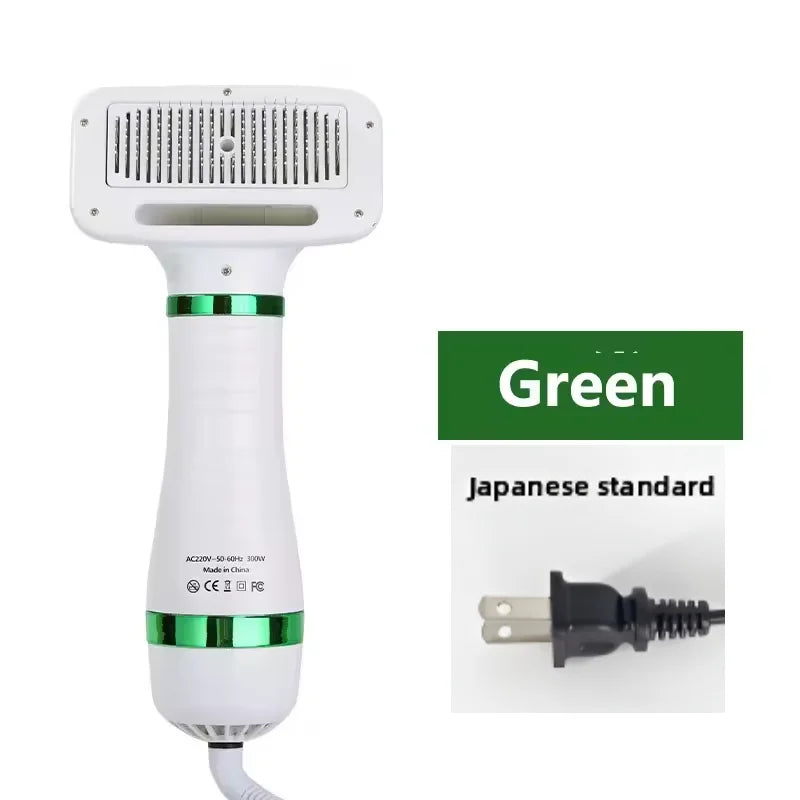 2-in-1 Pet Hair Dryer Grooming Tool: Portable Dog Blower, Detachable Comb, Low Noise, Lightweight, All-Season for Small to Large