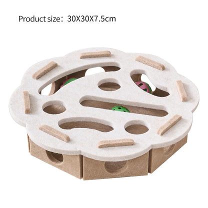 Interactive Cat Puzzle Toy – Felt Maze Box with Tunnel & Bell Ball for Indoor Cat Enrichment - Bdba PK