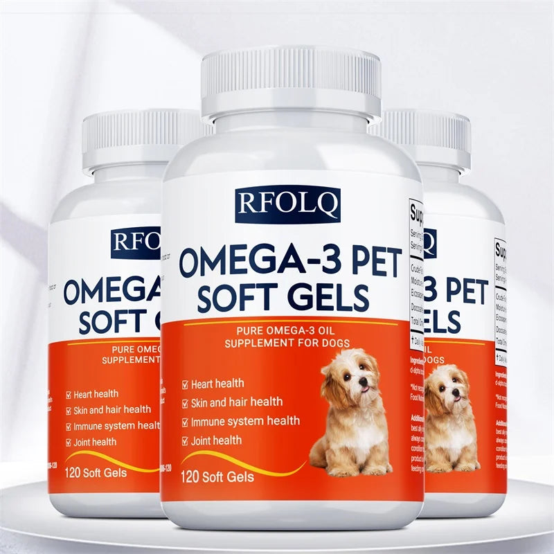 Omega-3 Pet Supplement - Fish Oil for Dogs with EPA & DHA - Supports Heart, Skin, Coat & Immune Health