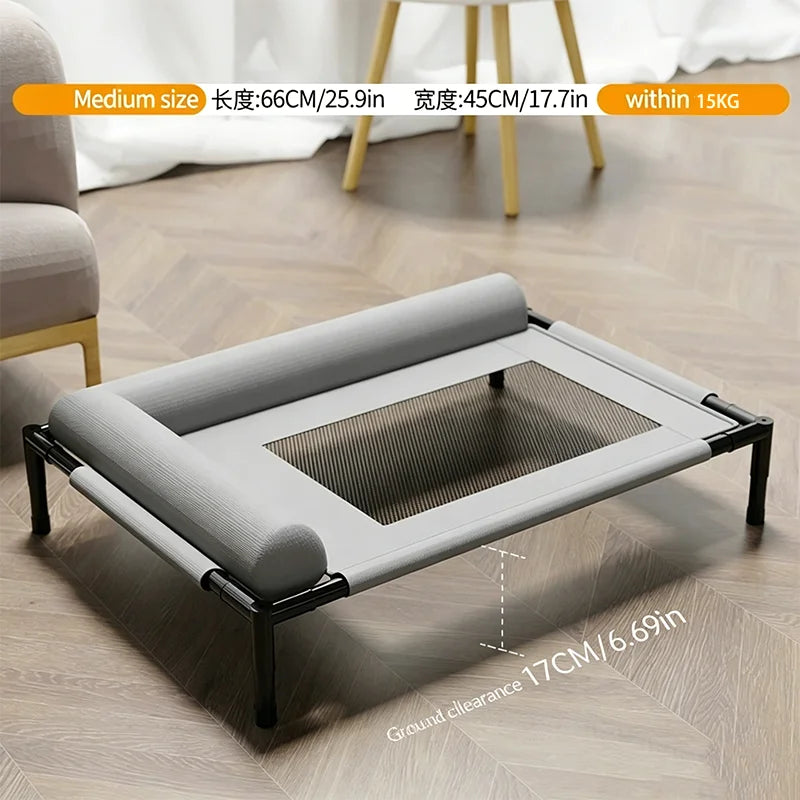 Elevated Cooling Pet Bed Breathable Dog Cot With Pillow Pad Four Seasons Use Moisture Proof Indoor Bed For Dogs And Cats