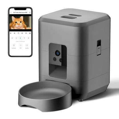 2L Push Button WiFi Camera USB Automatic Pet Feeder Smart Cat Feeder Slow Dog Feeder with Timer Video Pet Feeder Food Bowl