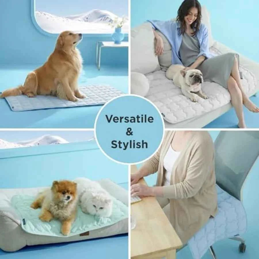 Cooling Dog Mat Extra Large,  XL Thin Breathable Cold Crate Pad for Pet, Portable Washable Kennel Bed for Summer Activ