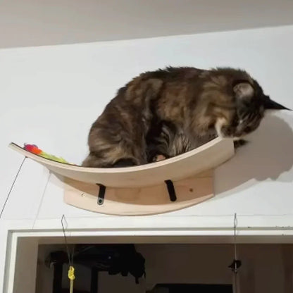 Wall Mounted Cat Scratching Hammock House Activity Tree Tower Sisal Scratcher Posts Rope Ladder Pet Furniture Indoor Cat Walkway