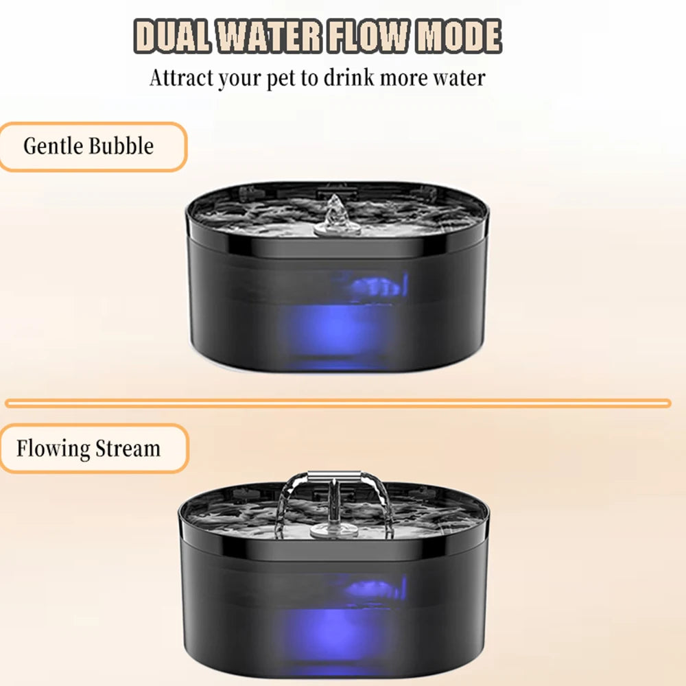 2.2L T-shaped Cat Water Fountain,Pet Water Dispenser With Filter,Dog Drinking Fountain For Cats,Ultra Quiet Water Pump - Bdba PK