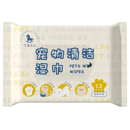 Pet Cleaning Towels, Cats and Dogs Body Eye and Ear Disinfection Hygiene Care Tear Stains Wet Wipes Portable Deodorant Cleaning - Bdba PK