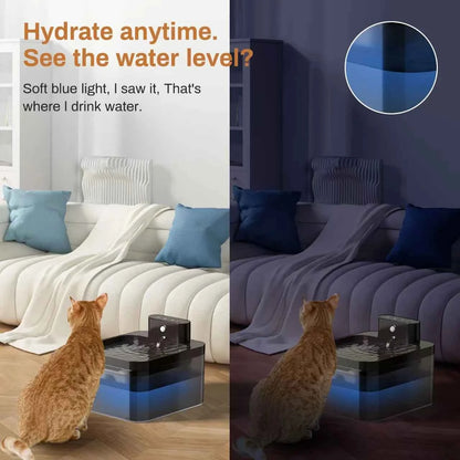 2.2L Wireless Charging Automatic Water Fountain  Intelligent Pet Water Dispenser With Filter Drinking Fountain For Cats Dogs