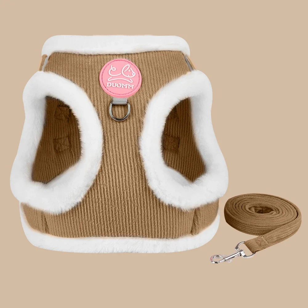 Cute Cat Dog Harness and Leash Set Winter Pet Outdoor Walking Supplies Reflective Adjustable Kitten Puppy Gatos Harnesses
