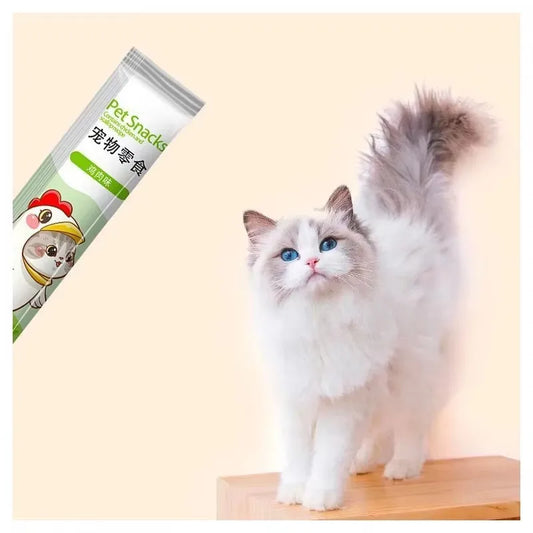 Cat Liquid Snack Strips – Tuna, Cod & Chicken Nutritional Paste for Kittens & Adult Cats (10pcs × 15g) - Bdba PK