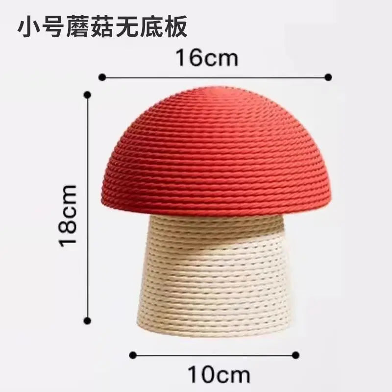 Mushroom Cat Scratching Post, Sisal Cat Scratcher With Ball Toy, Durable Small Cat Tree For Indoor Cats