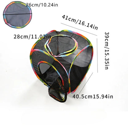 Foldable Cat Tunnel with Mesh Breathable Pet Play Tunnel for Kittens Cat Play House Dog Summer Outdoor Entertainment Cubes
