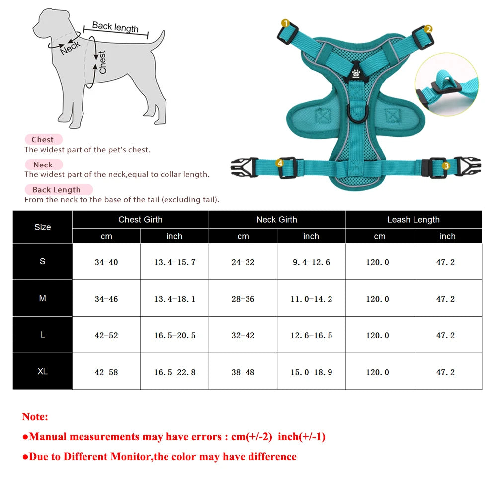 Pet Dog Harness Leash Set Adjustable Puppy Solid Chest Strap with D-ring For Small Medium Dogs Cats French Bulldog Accessories
