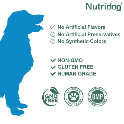 NUTRIDOG Dog Tear Stain Chews Cranberry Vitamins Omega-3 Improve Tear Stains Support Eye Health 120 PCS/Bottle