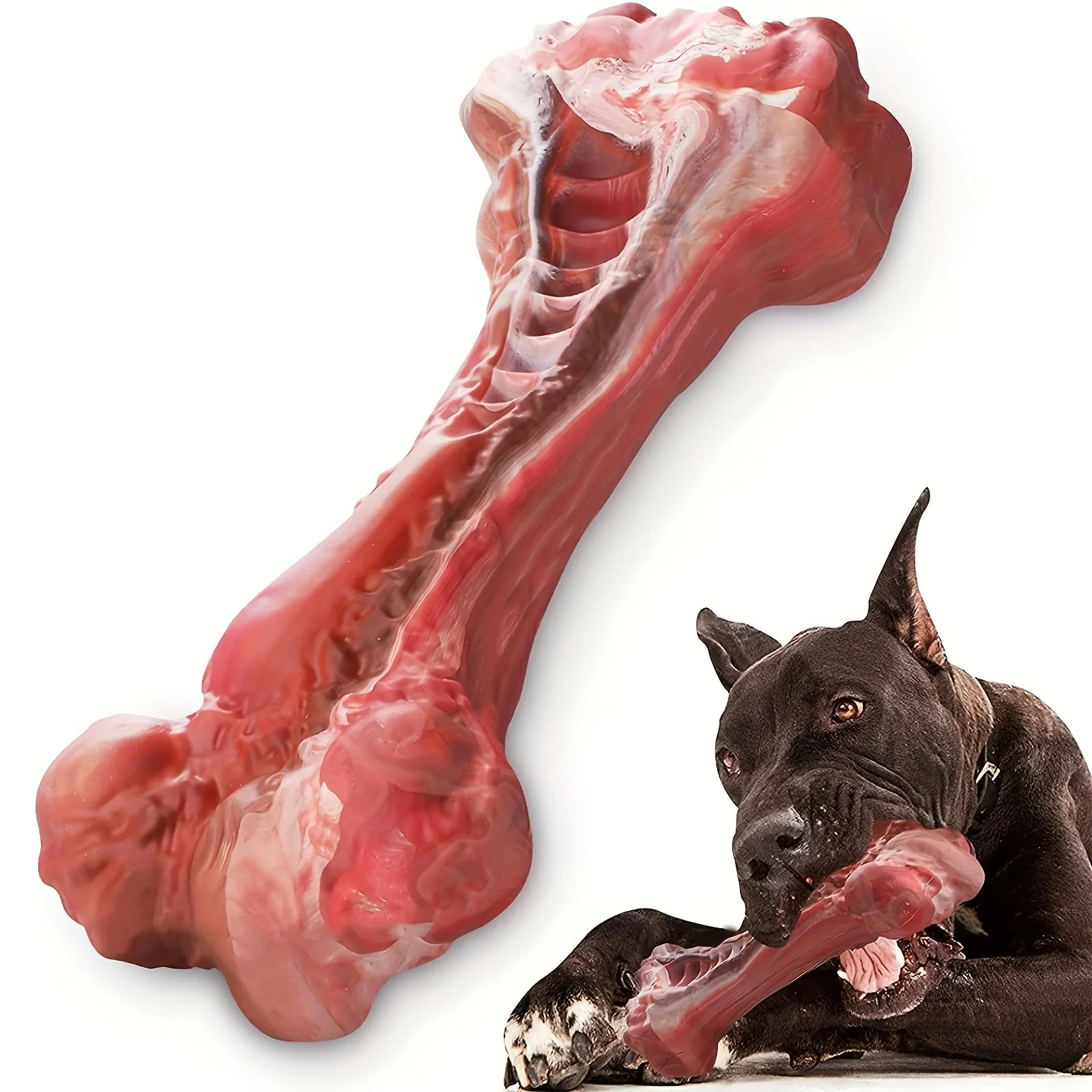 Natural Rubber Silicone Dog Bite Toy – Non-Toxic Teeth Cleaning Bone for Strong Chewers - Bdba PK