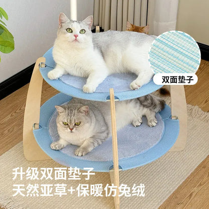 Double-layer Bed Cat Hammock Beautiful Exquisite Bunk Camp Cat Hammock Grabbing Board Pet Products Hamaca Para Gatos XY40MDC