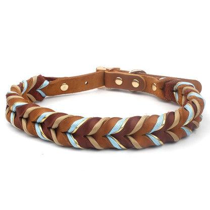New Style Leather Leashes And Collars For You Dog Soft Nylon Braided Pet Shepherd Collar Medium Large Dogs Strong Pulling Set