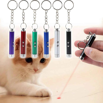 2pcs Laser Pointer Interactive Cat Toy Indoor Cat Fun Stick UV Flashlight LED Keychain Kitten Pet Training Play