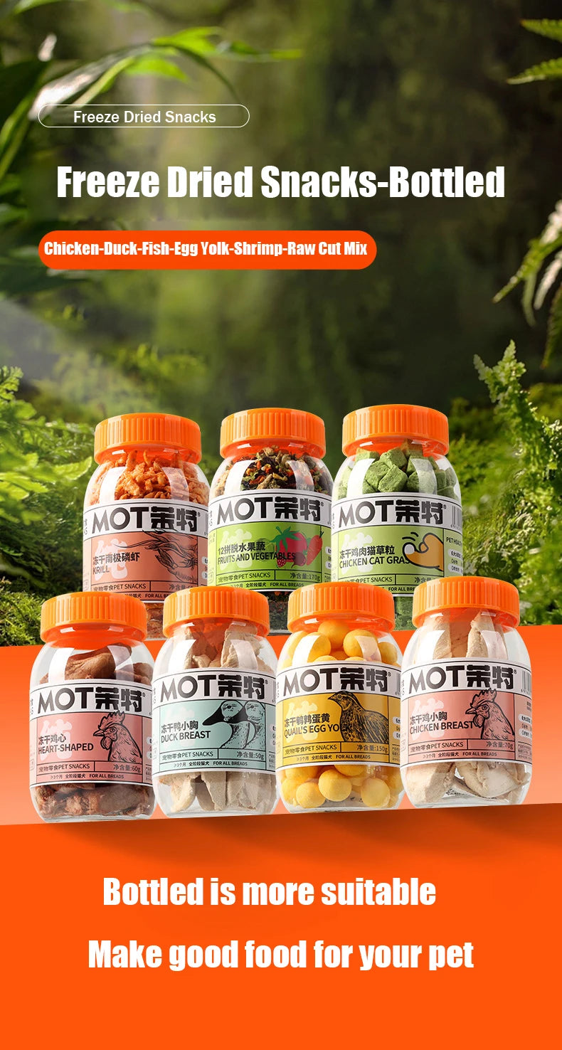 Freeze Dried Chicken Pellets Egg Yolk Quail Salmon Cod Duck Chicken Breast Duck Pellets Mixed Pet Snack