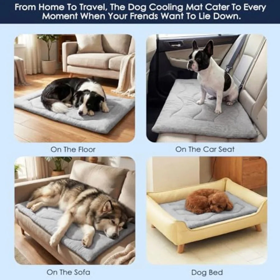 Dog Cooling Mat, Portable and Durable Cooling Mat for Dogs, Summer Anti-Slip Breathable Cooling Bed for - Dogs 35 60 lbs Husky,