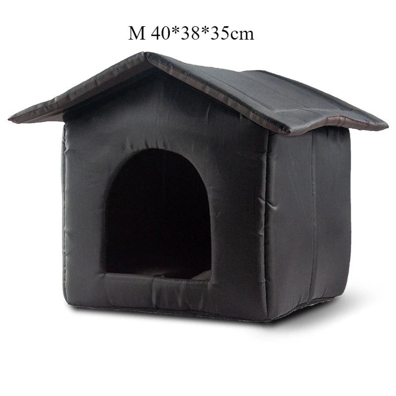 Outdoor Cat House Warm and Waterproof Stray Cat Nest Foldable Closed Rainproof Outdoor Dog House Winter Warm Stray Pet Shelter - Bdba PK