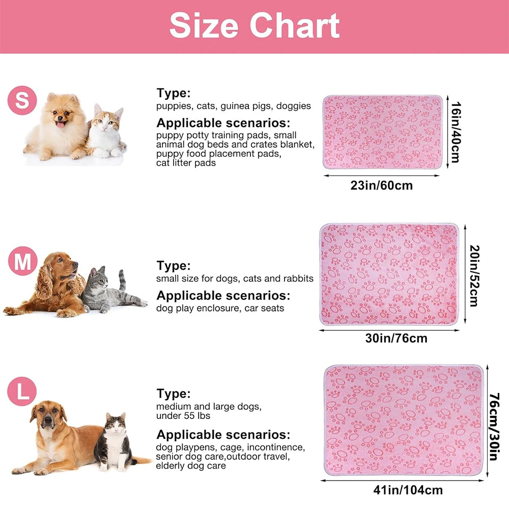 Soft Fluffy High Quality Pet Blanket Cute Paw Print Dog Blanket Pet Mat Warm and Comfortable Blanket for Cat Dogs