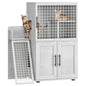 HiMISS Cat Litter Box Enclosure with Platform – Double Layer Hidden Furniture Washroom with Ladder - Bdba PK