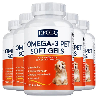 Omega-3 Pet Supplement - Fish Oil for Dogs with EPA & DHA - Supports Heart, Skin, Coat & Immune Health
